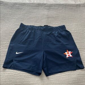 Nike Houston Astros Men's Navy Blue Athletic Shorts with Logo